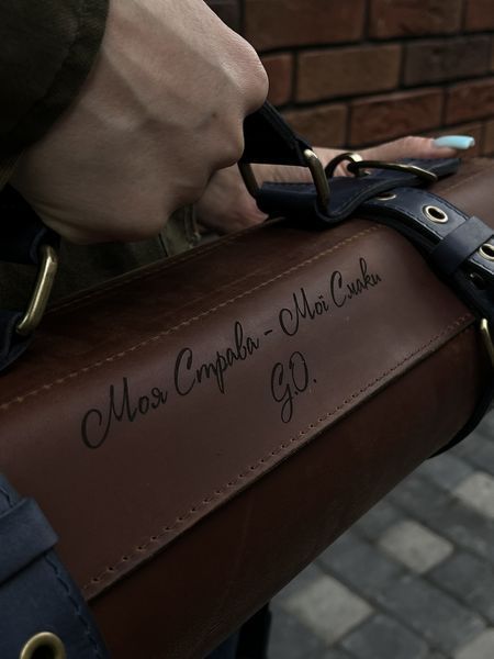 Шкіряна скрутка-чохол для кухарських ножів та інструментів на 10 відділень | Органайзер кухаря з натуральної шкіри з натуральної шкіри &mdash; фото виробу від майстерні Shiynik - Магазин шкіряних виробів