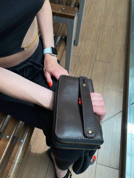 Шкіряний гаманець-клатч ZIPPER XL | Велике портмоне з натуральної шкіри на 2 блискавки з натуральної шкіри &mdash; фото виробу від майстерні Shiynik - Магазин шкіряних виробів
