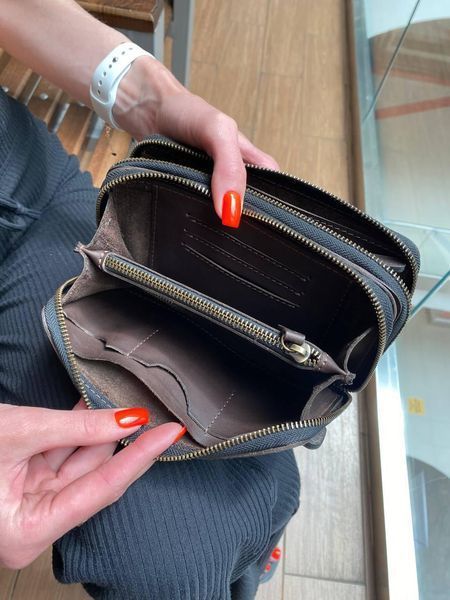 Шкіряний гаманець-клатч ZIPPER XL | Велике портмоне з натуральної шкіри на 2 блискавки з натуральної шкіри &mdash; фото виробу від майстерні Shiynik - Магазин шкіряних виробів